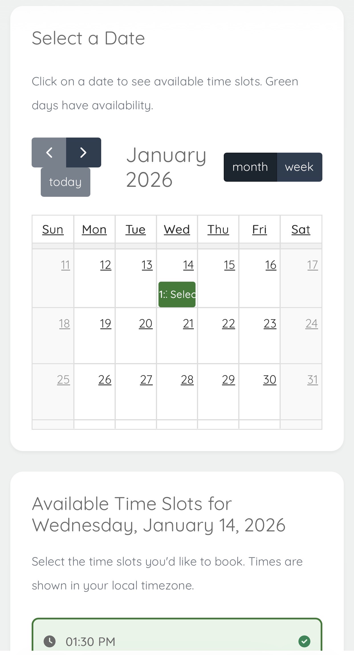 Book Lesson Interface
